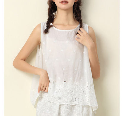 Lace-Trim Tunic Blouse