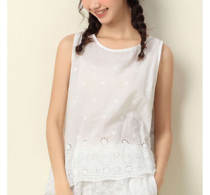 Lace-Trim Tunic Blouse