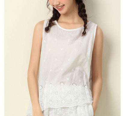 Lace-Trim Tunic Blouse