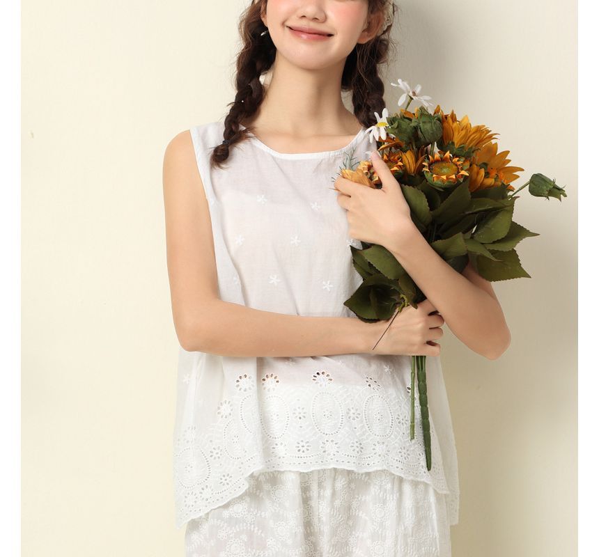 Lace-Trim Tunic Blouse