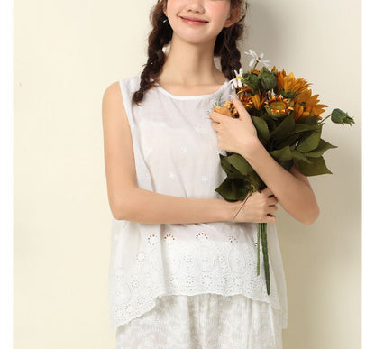 Lace-Trim Tunic Blouse