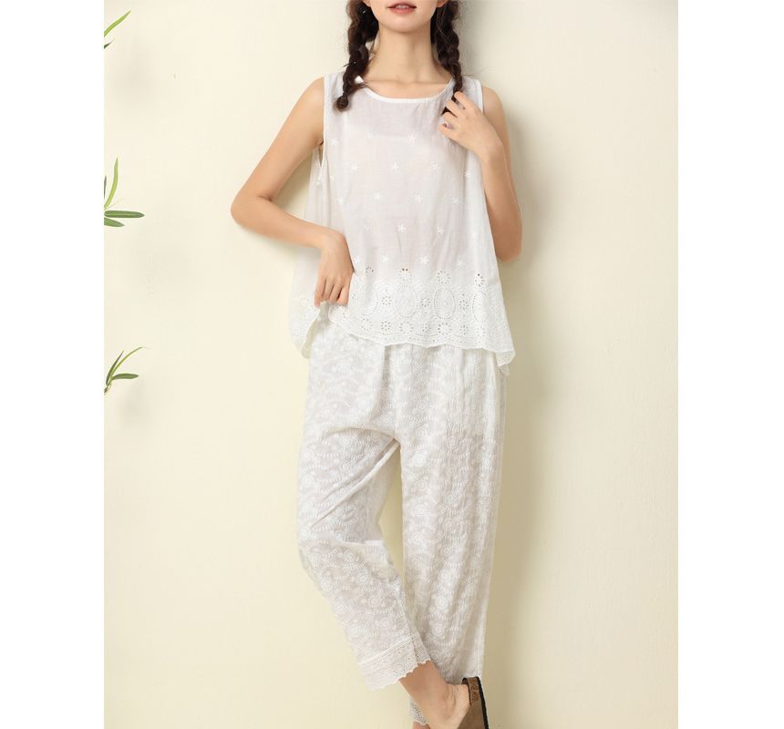 Lace-Trim Tunic Blouse