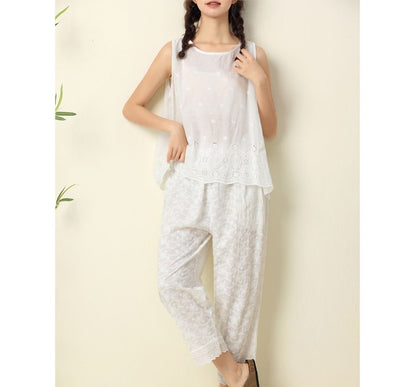 Lace-Trim Tunic Blouse