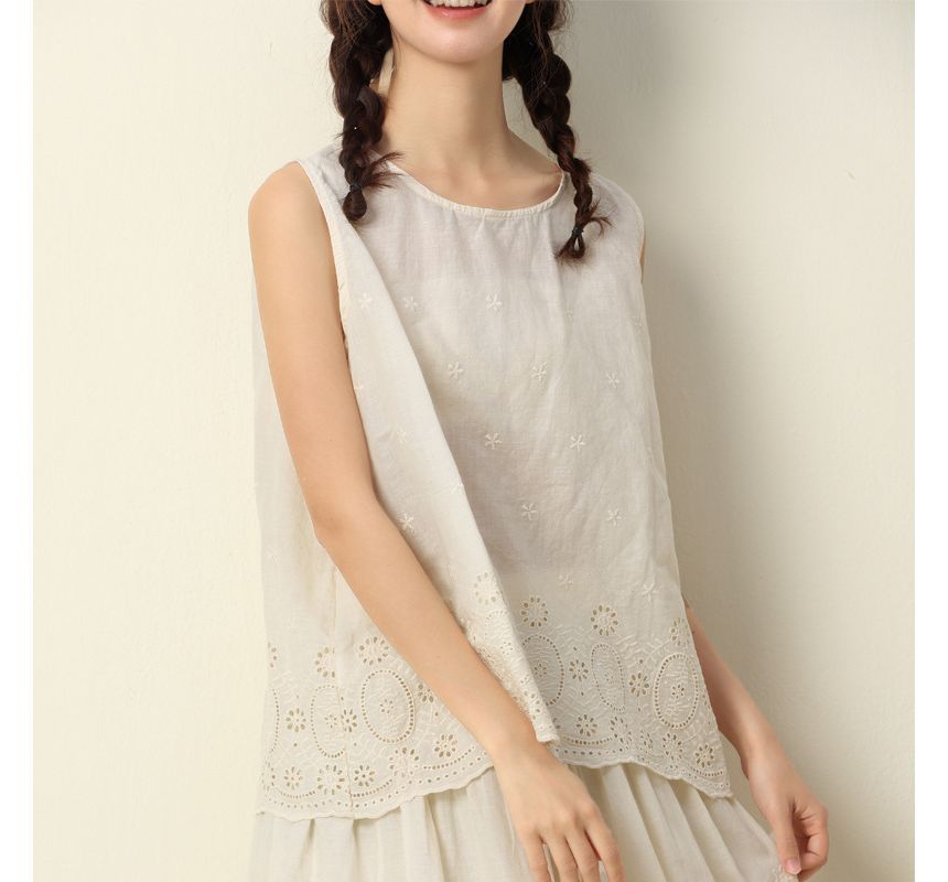 Lace-Trim Tunic Blouse