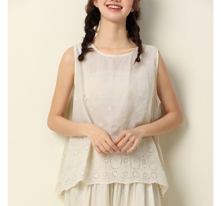 Lace-Trim Tunic Blouse