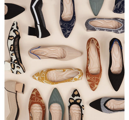 Block-Heel Pointed Knit Pumps