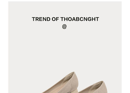 Low-Heel Pointed Knit Pumps