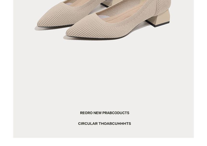 Low-Heel Pointed Knit Pumps