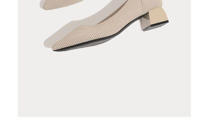 Low-Heel Pointed Knit Pumps