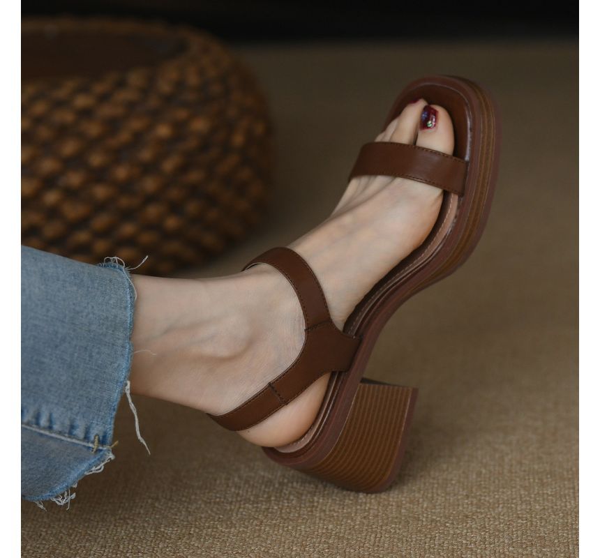 Block-Heel Buckled Sandals