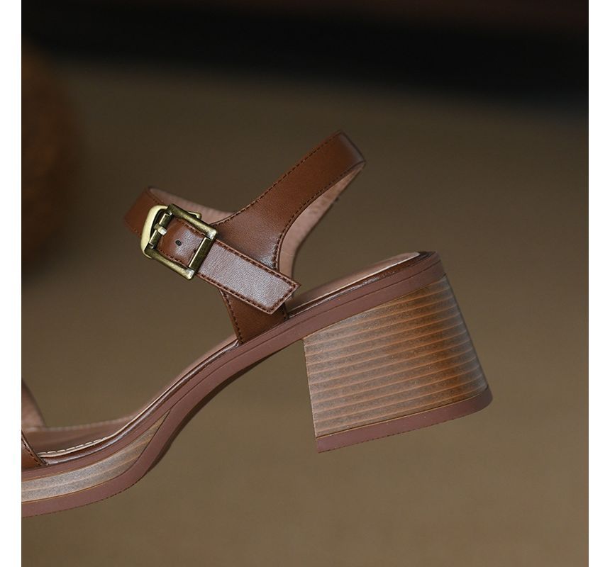 Block-Heel Buckled Sandals