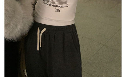 Print Slim-Fit Long-Sleeve Top Cold-Shoulder