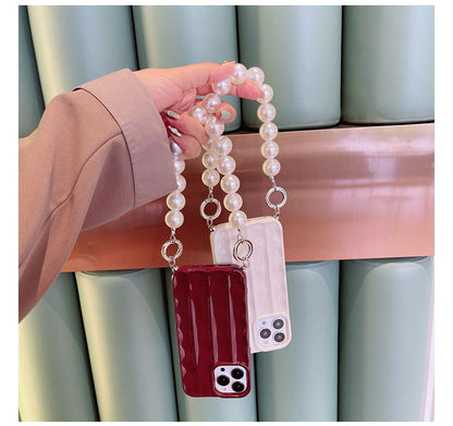 Faux Pearl Chain Phone Case
