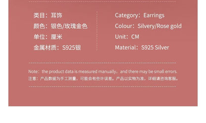 Heart Rhinestone Sterling Silver Earring