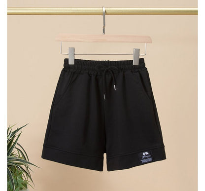 High Waist Plain Label Applique Shorts