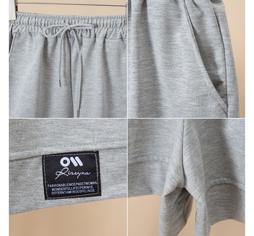 High Waist Plain Label Applique Shorts