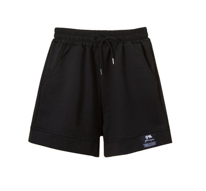 High Waist Plain Label Applique Shorts