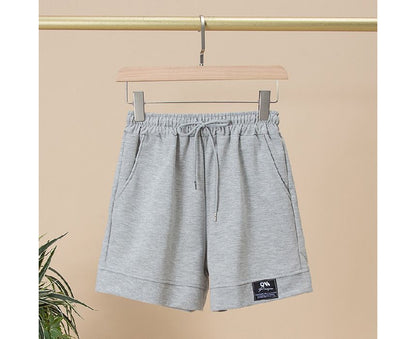 High Waist Plain Label Applique Shorts
