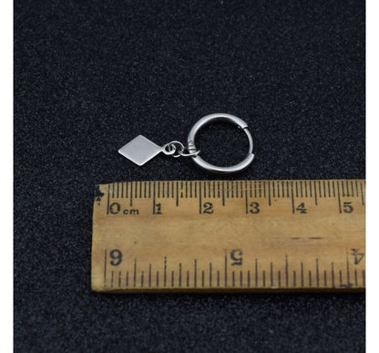 Argyle Hoop Drop Earring / Clip Earring