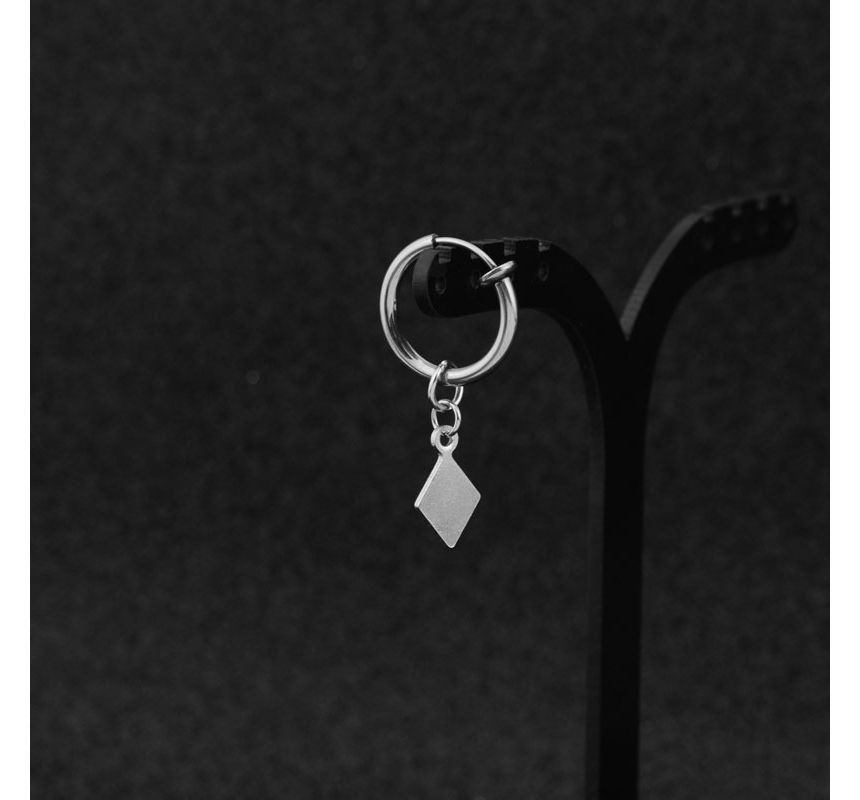 Argyle Hoop Drop Earring / Clip Earring
