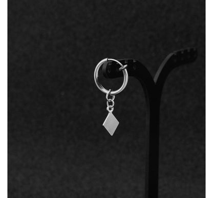 Argyle Hoop Drop Earring / Clip Earring