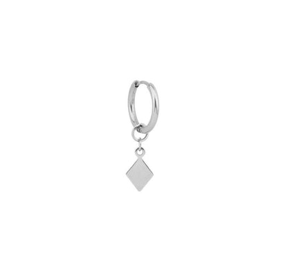 Argyle Hoop Drop Earring / Clip Earring