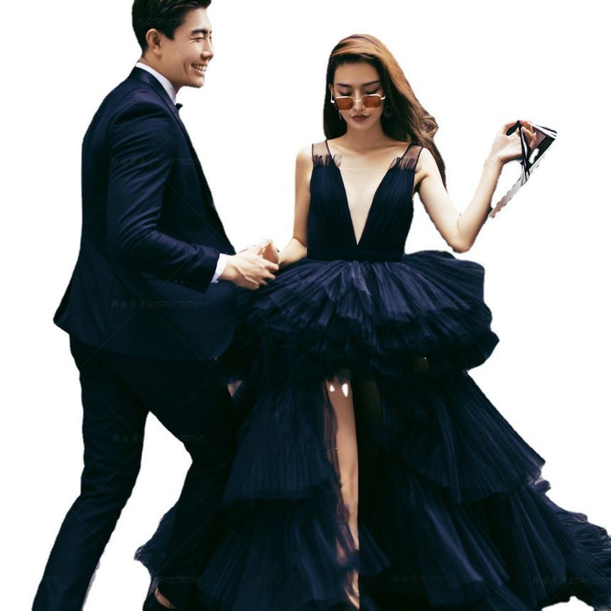 Sleeveless Plain Asymmetrical A-Line Evening Gown