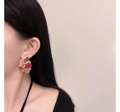 Rhinestone Stud Earring Flower