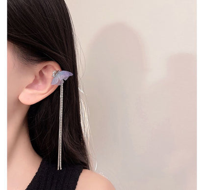 Butterfly Rhinestone Cuff Earring