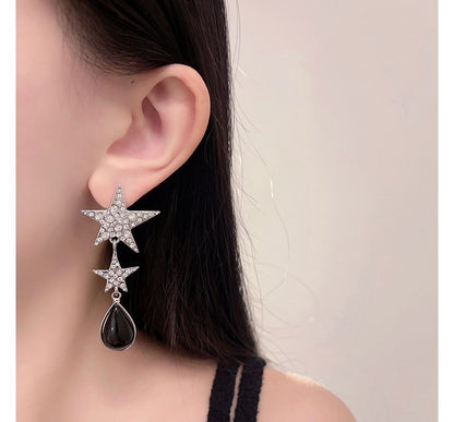 Rhinestone Star Drop Earring