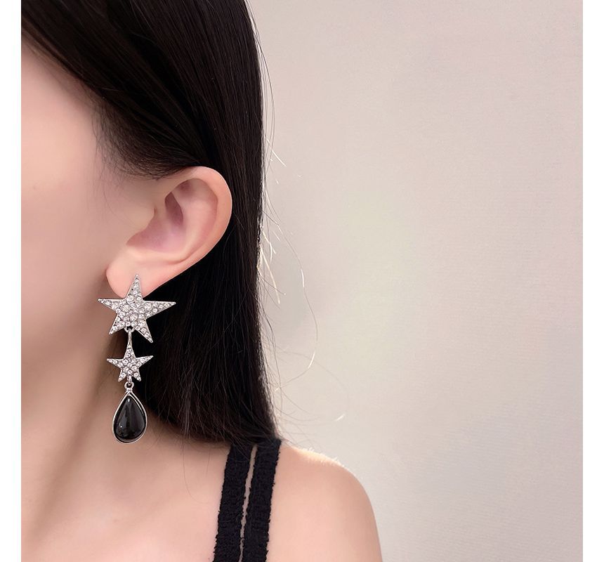 Rhinestone Star Drop Earring