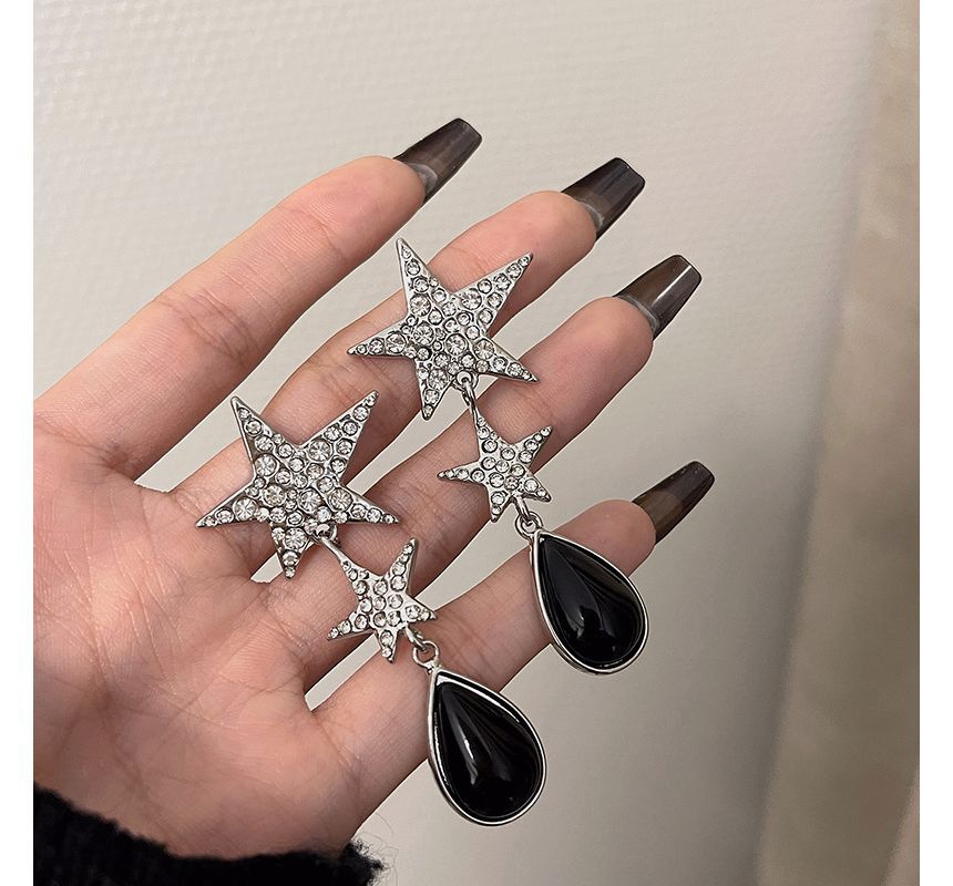 Rhinestone Star Drop Earring