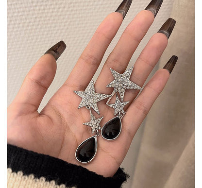 Rhinestone Star Drop Earring