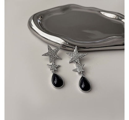Rhinestone Star Drop Earring