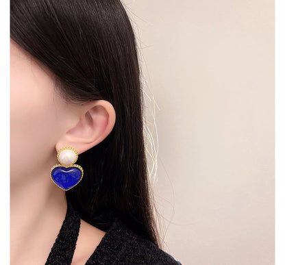 Heart Two Tone Drop Earring
