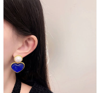 Heart Two Tone Drop Earring