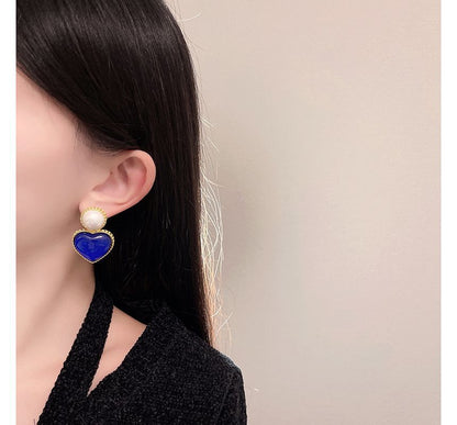 Heart Two Tone Drop Earring