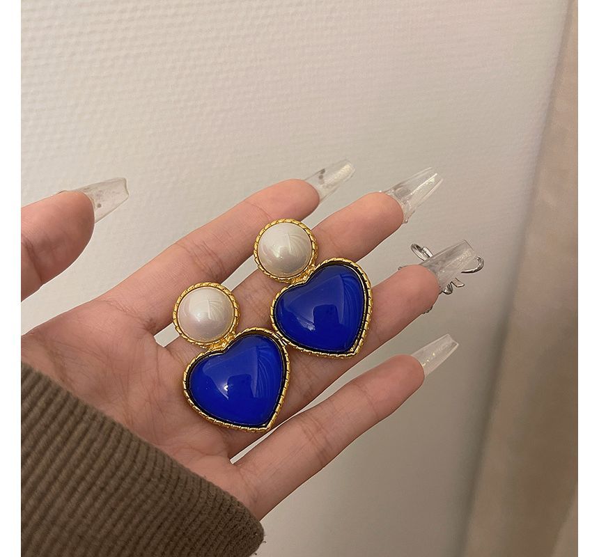 Heart Two Tone Drop Earring