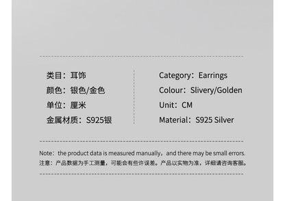 Rectangle Rhinestone Sterling Silver Earring