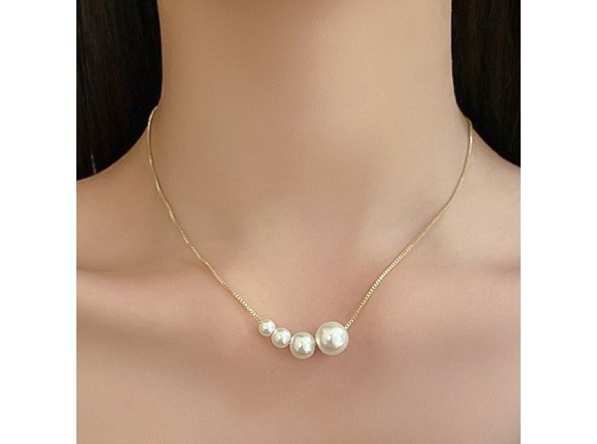 Faux Pearl Alloy Necklace