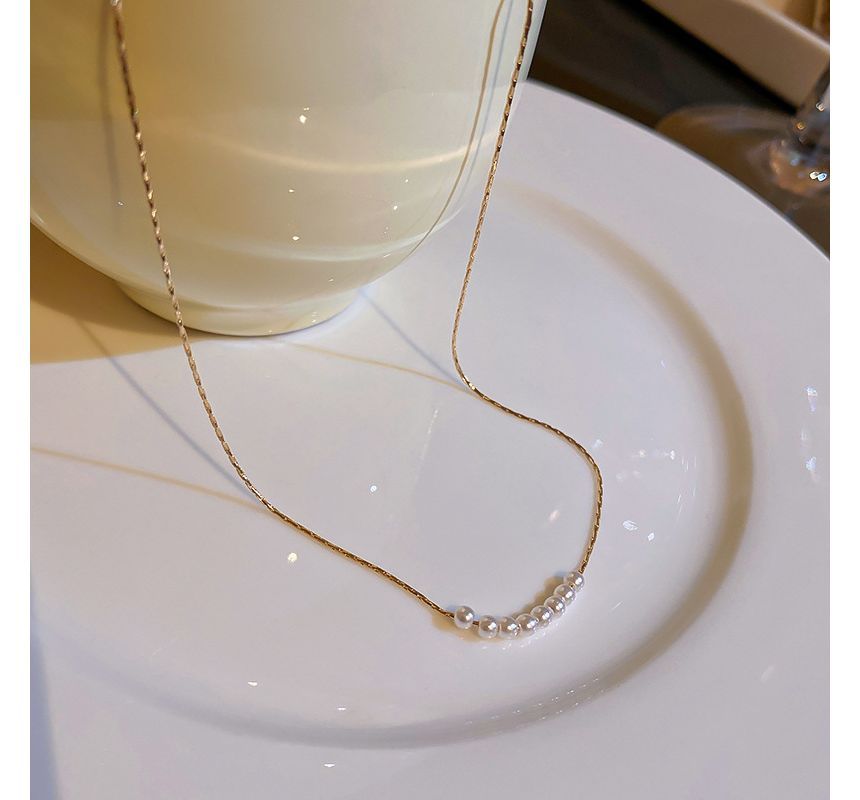 Faux Pearl Alloy Necklace