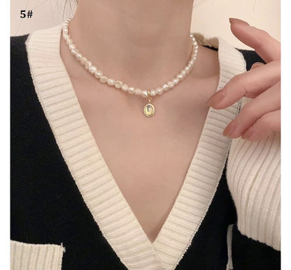 Faux Pearl Alloy Necklace