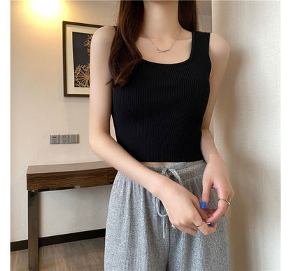 Square Neck Plain Tank Top