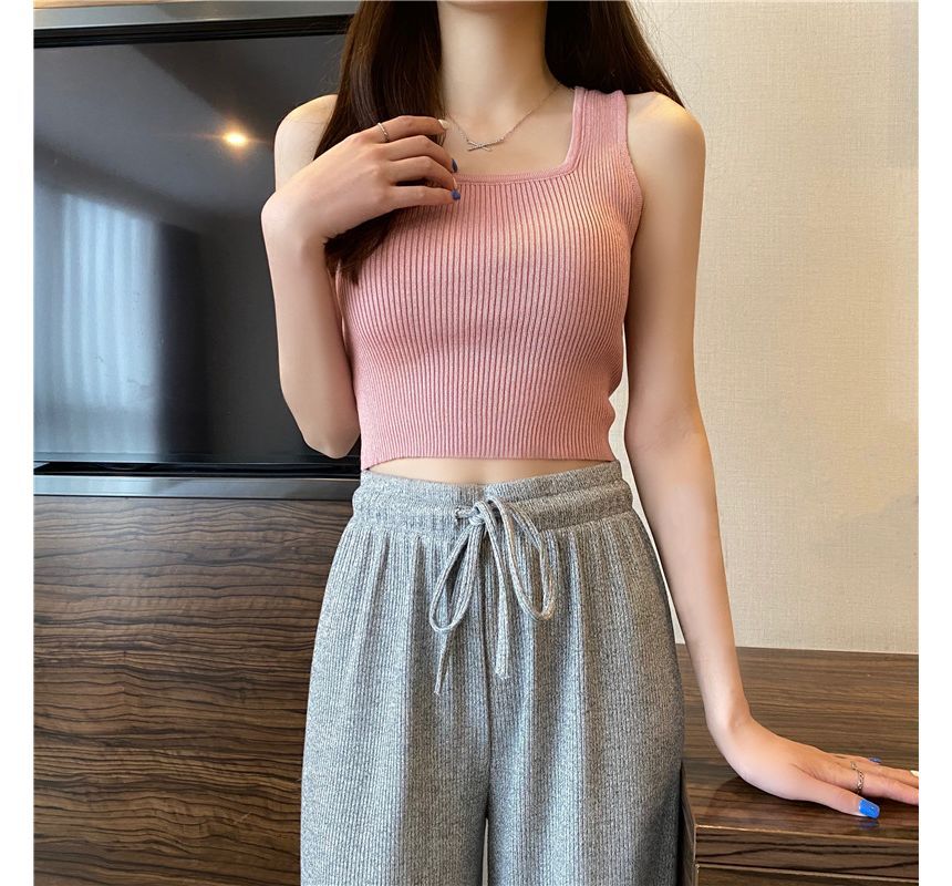 Square Neck Plain Tank Top