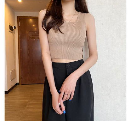 Square Neck Plain Tank Top