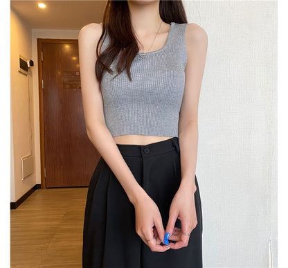 Square Neck Plain Tank Top