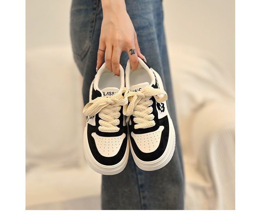 Platform Stitch Panel Sneakers