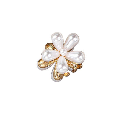 Faux Pearl Flower Hair Claw / Set of 6