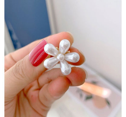 Faux Pearl Flower Hair Claw / Set of 6