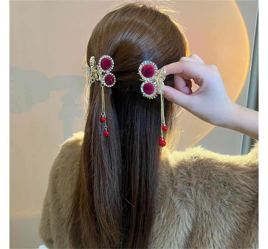 Rhinestone Fringed Hair Claw